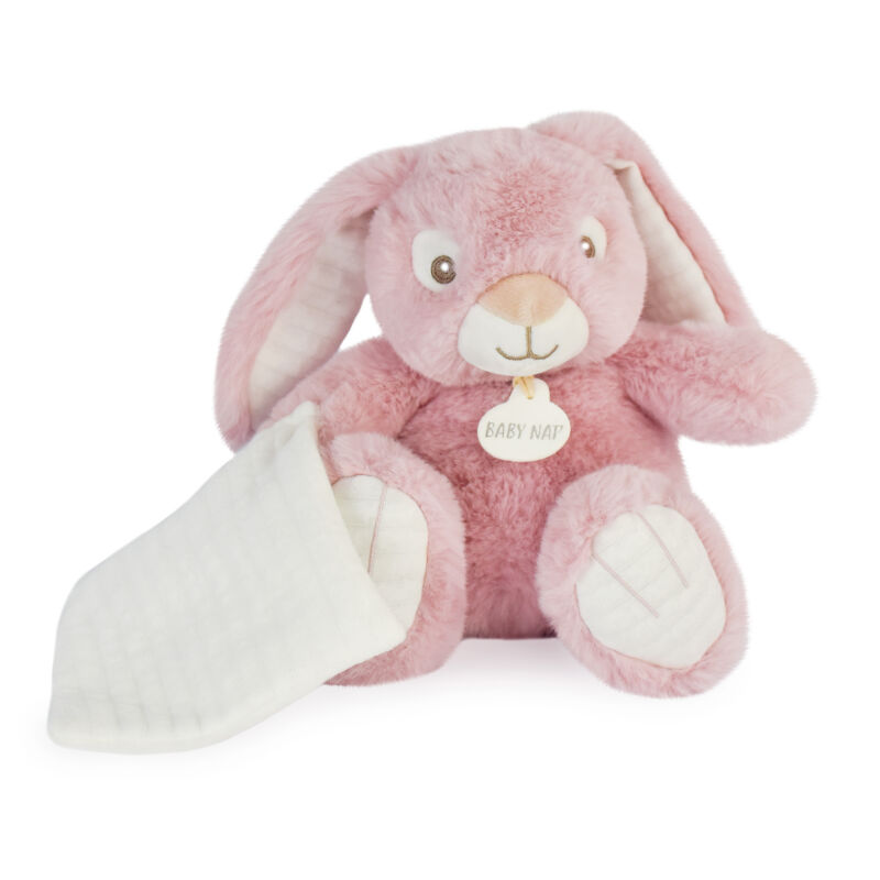  - malow lapin - peluche avec rose 25 cm 